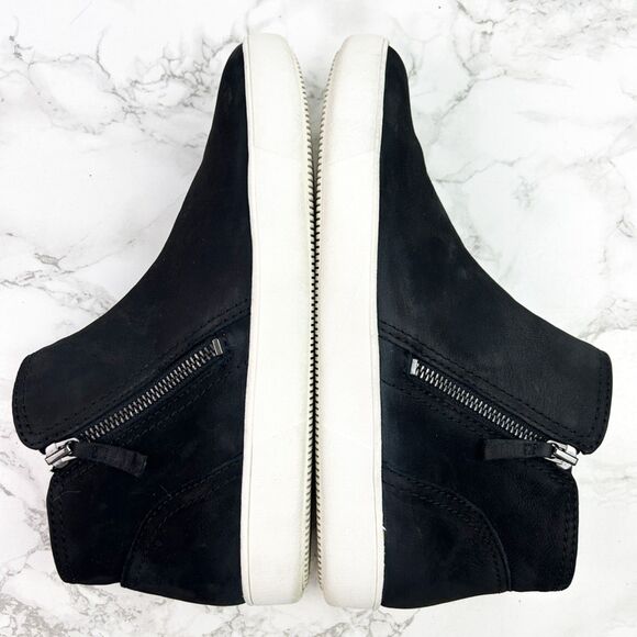 Naturalizer Miranda Nubuck Leather Ankle Bootie 9.5 Black Zip High-Top Sneakers - Picture 5 of 12